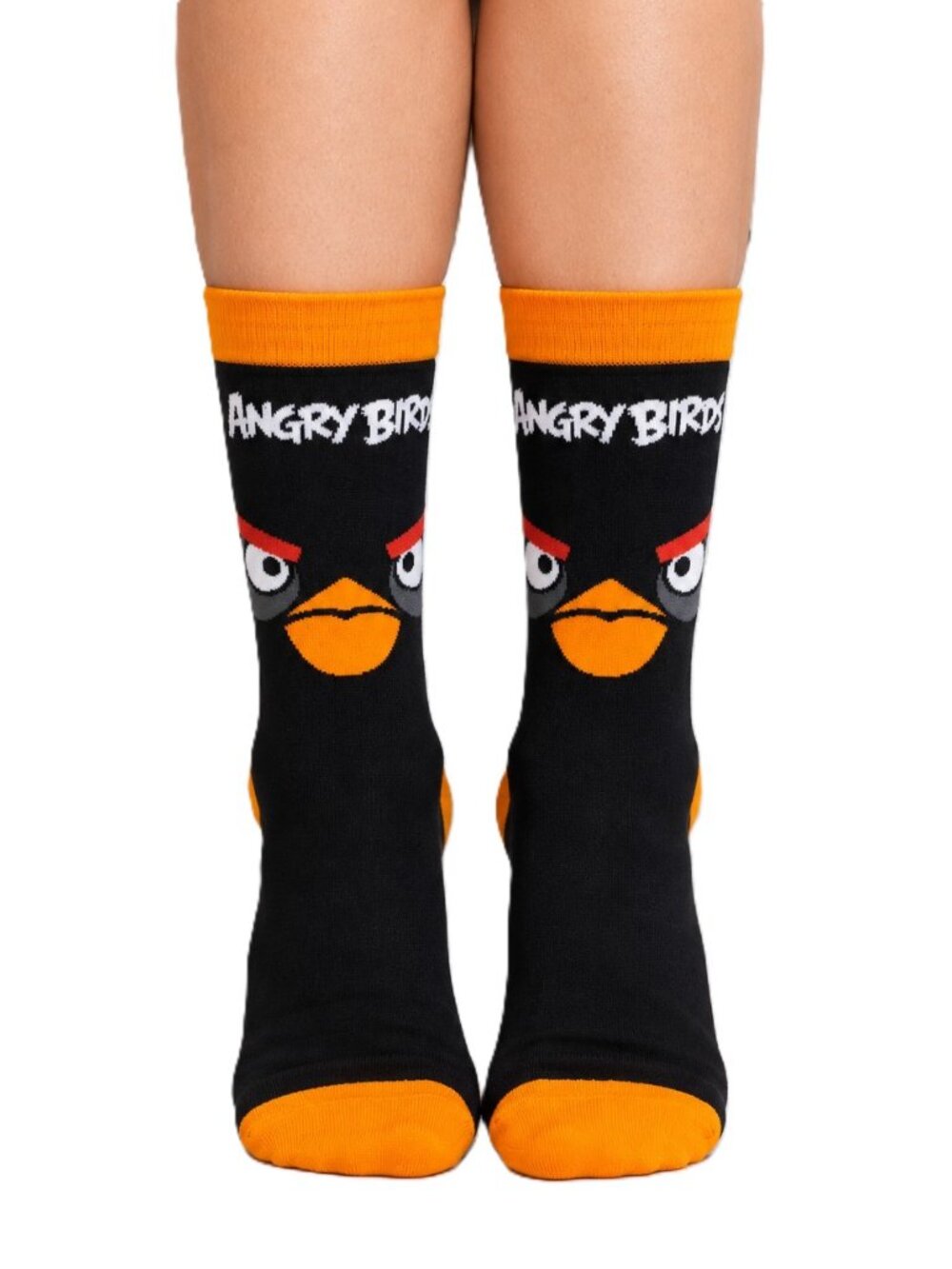 Angry Birds Bomb Unisex Black Novelty Character Crew Socks